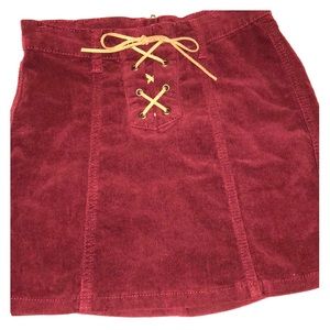 suede burgundy mini skirt from tillys